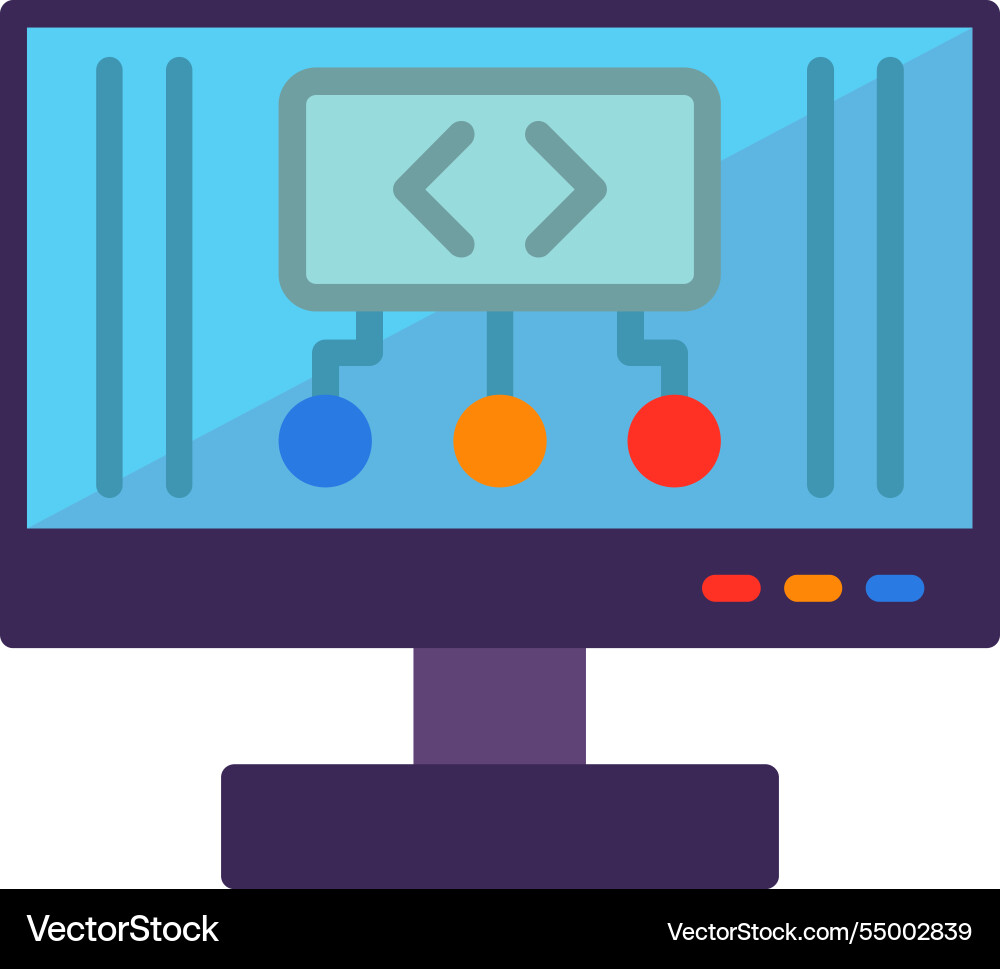 Code flat icon design vector image