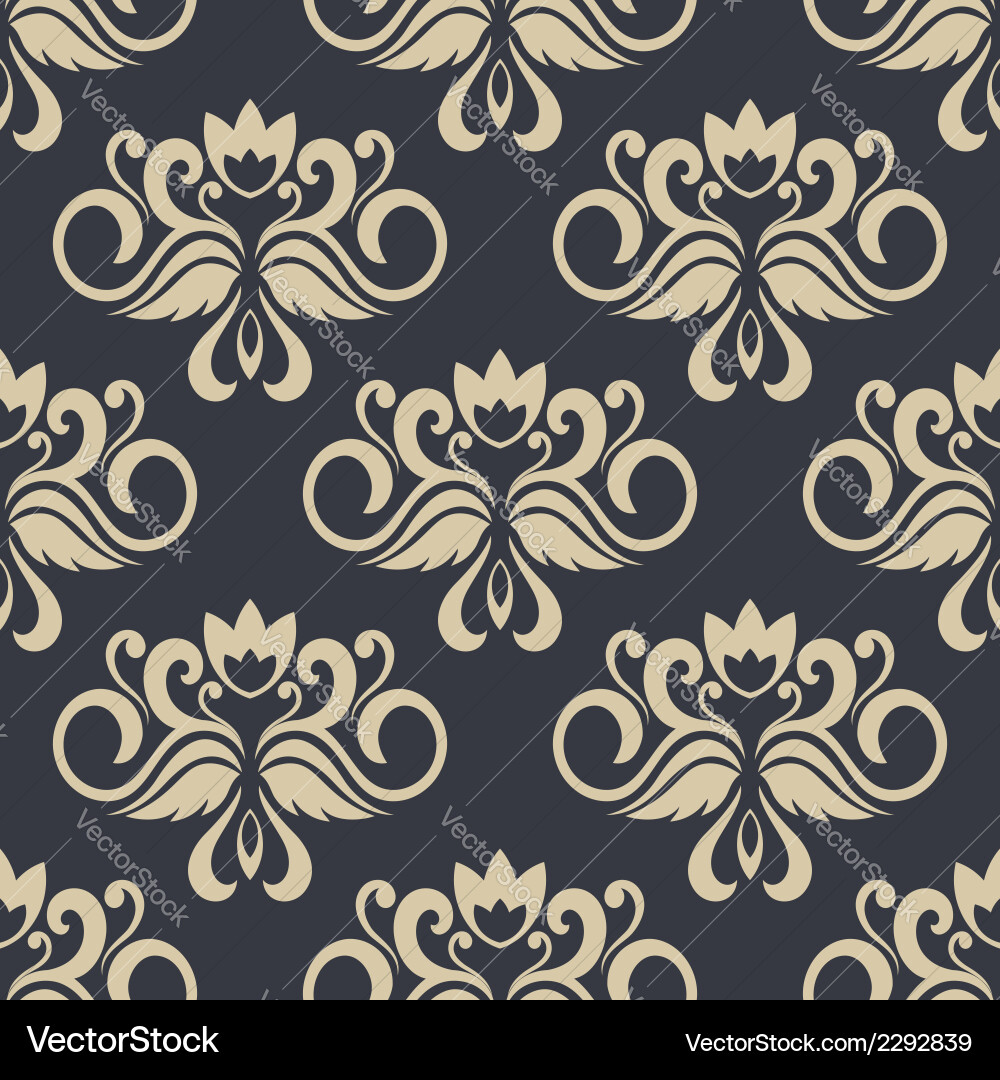 Damask Floral Seamless Pattern Vector Image