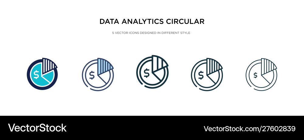 Data analytics circular graphic icon in different Data analytics circular graphic icon in different vector image