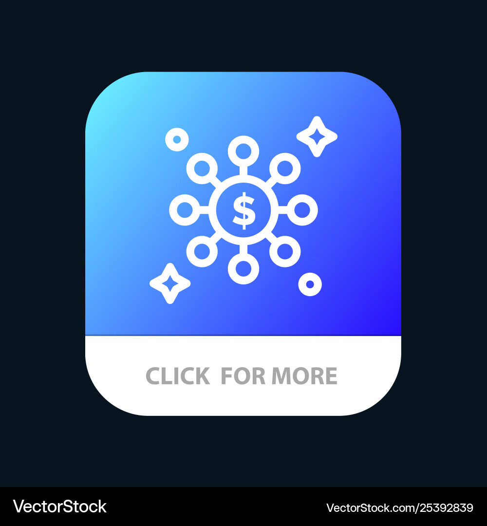 Dollar share network mobile app button android Dollar share network mobile app button android vector image