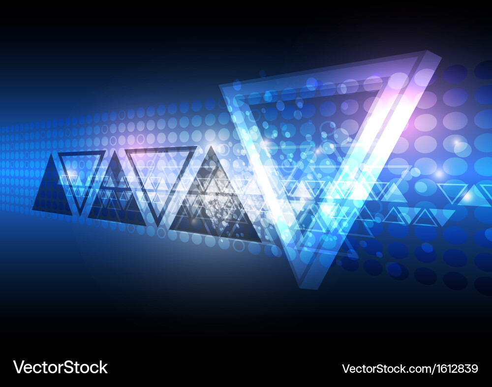 Dynamic Blue Triangle Tech Background Vector Image