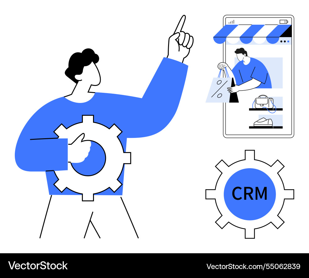 Efficient retail management integrating crm Efficient retail management integrating crm Vector Image