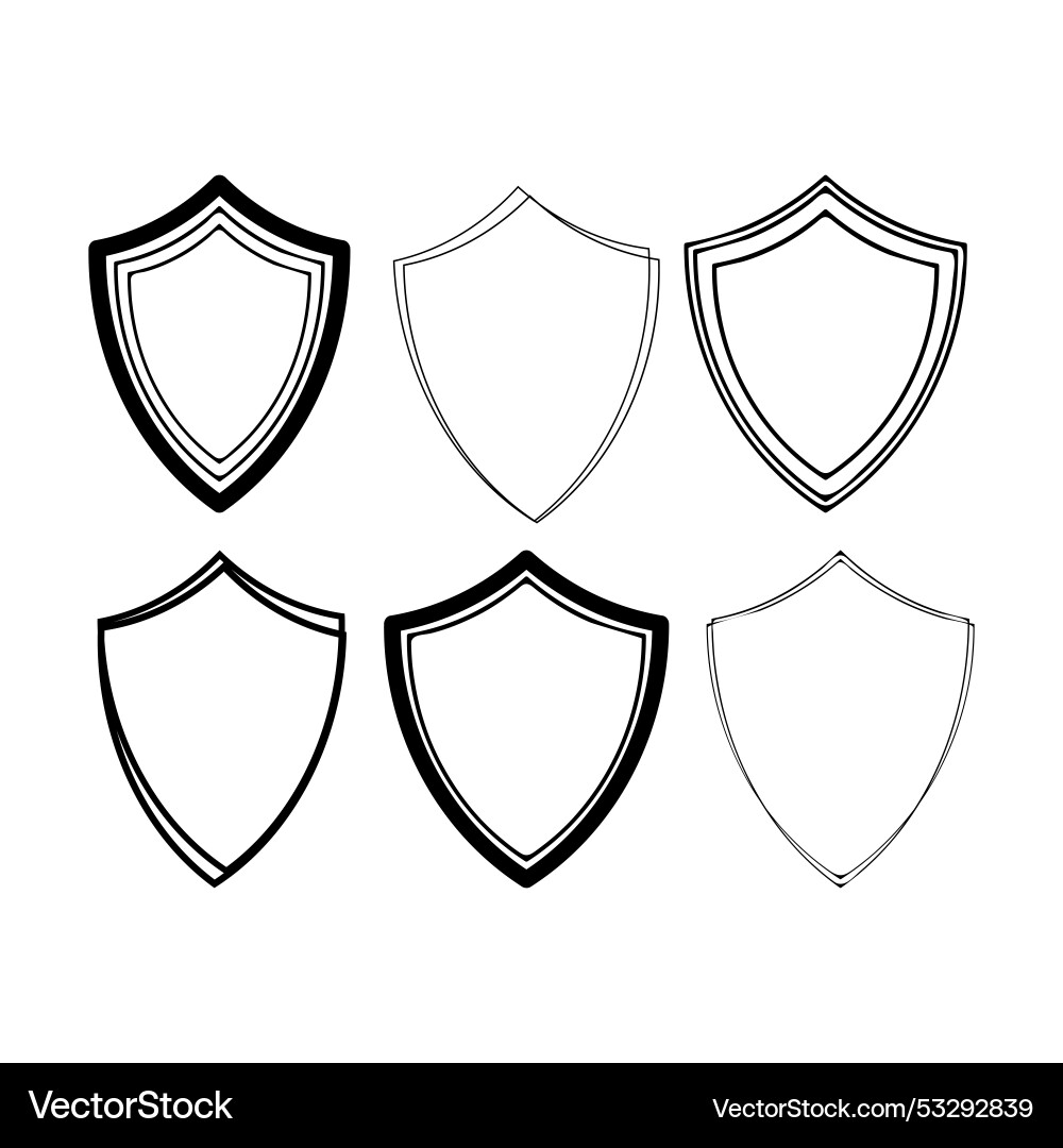 Frame shield icon element outline border grunge Frame shield icon element outline border grunge vector image