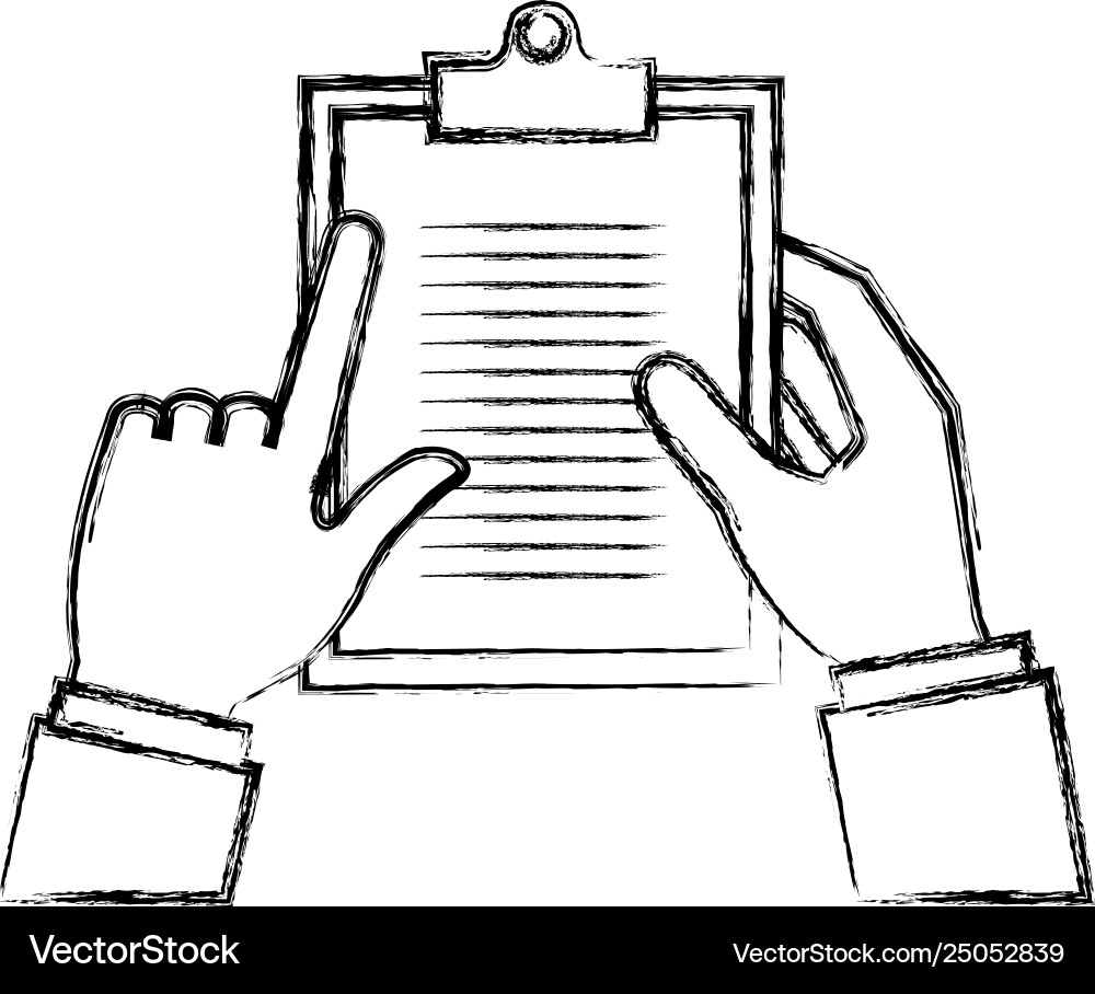 Hand with clipboard checklist Hand with clipboard checklist vector image