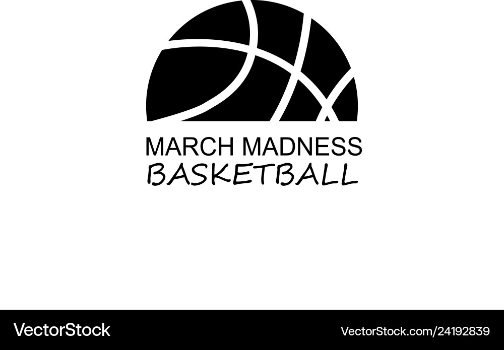 March Madness Basketball Emblem Vector Image