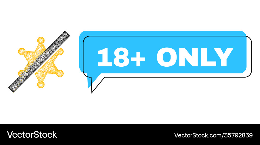 Misplaced 18 plus only conversation frame and net Vector Image