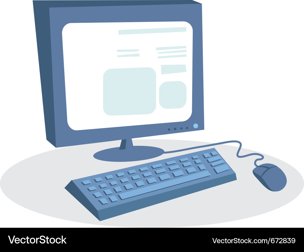 Modern Computer Setup Vector Image