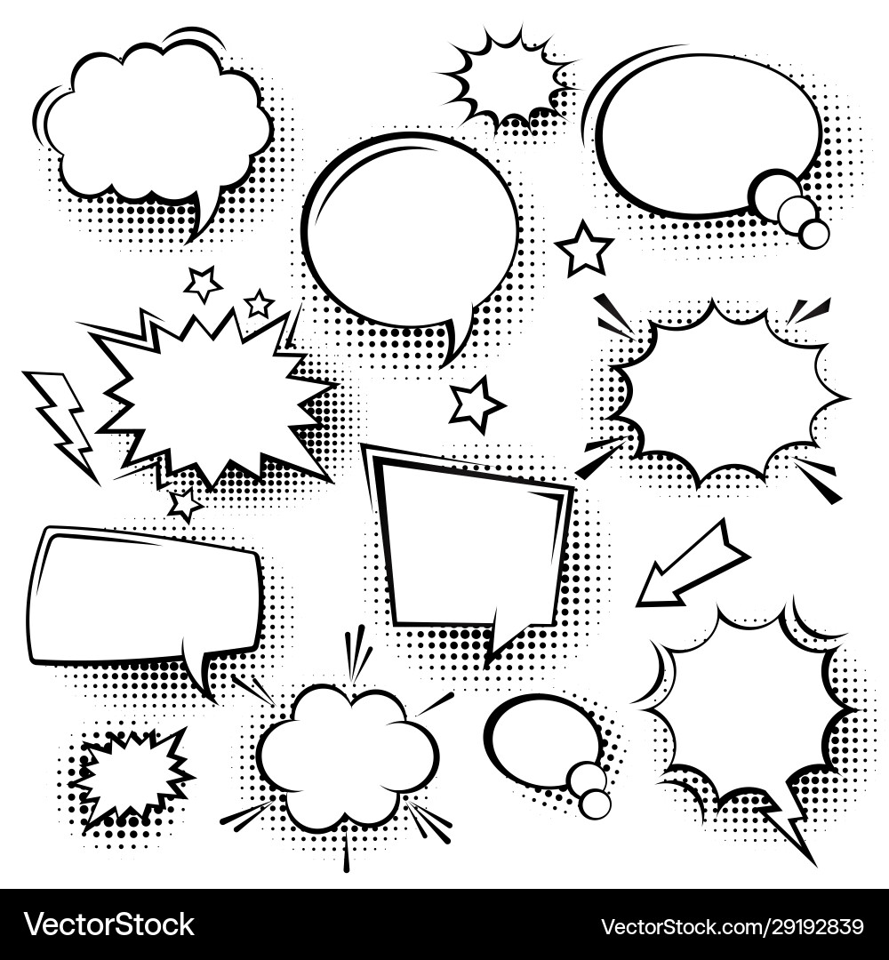 Retro Comic Speech Bubbles Vector Image