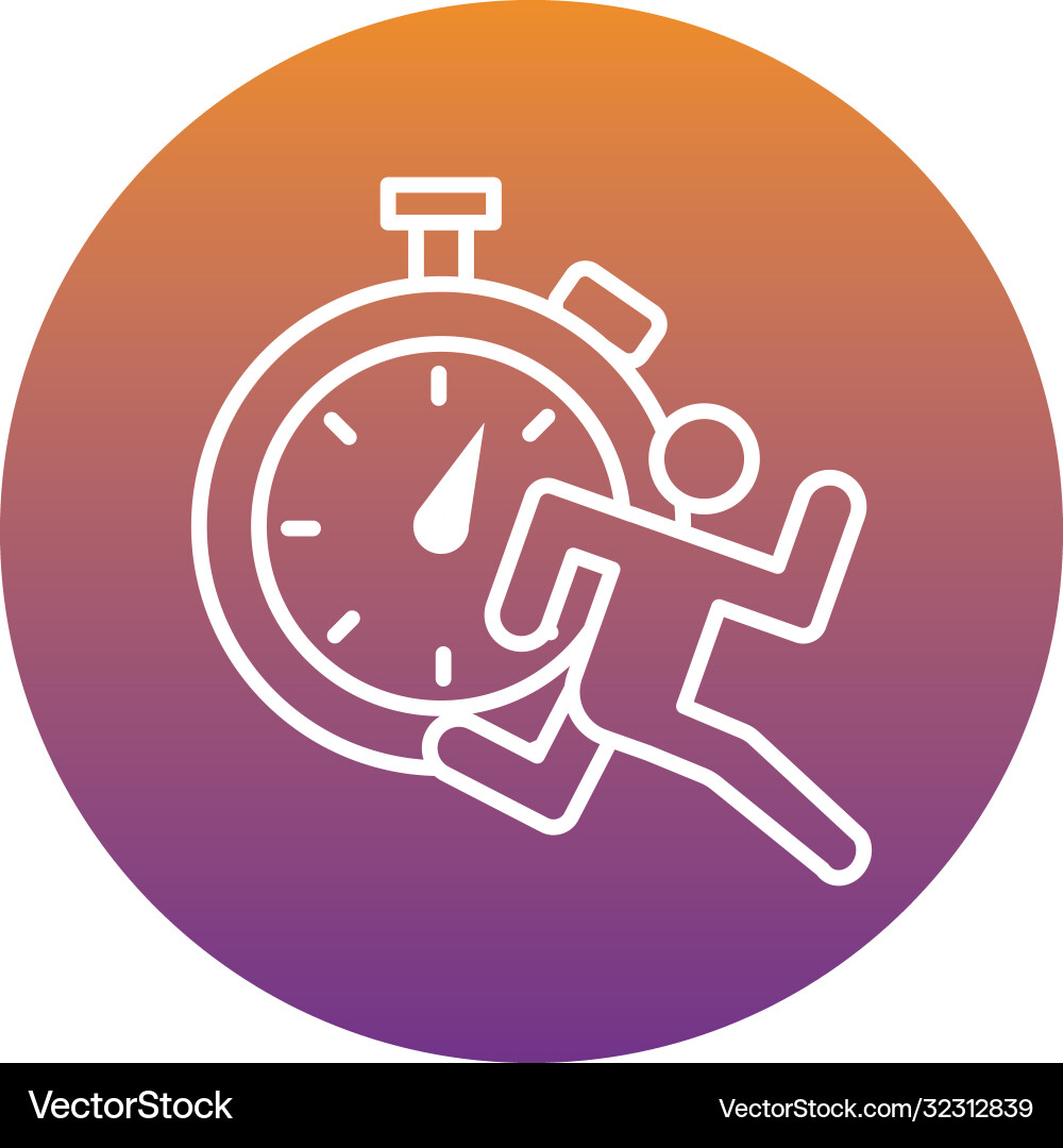 Runner avatar figure with chronometer block style Vector Image