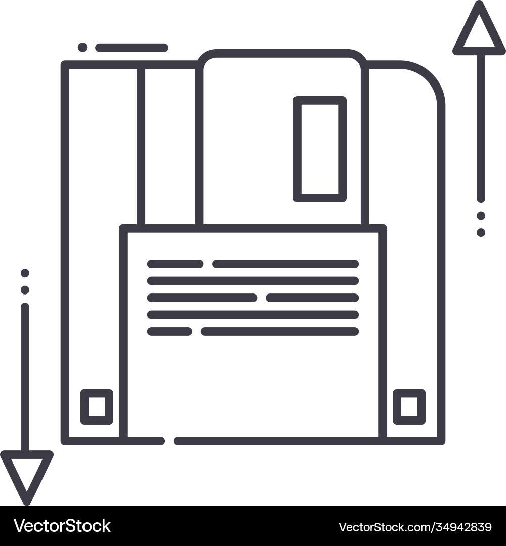 Save data icon linear isolated thin vector image