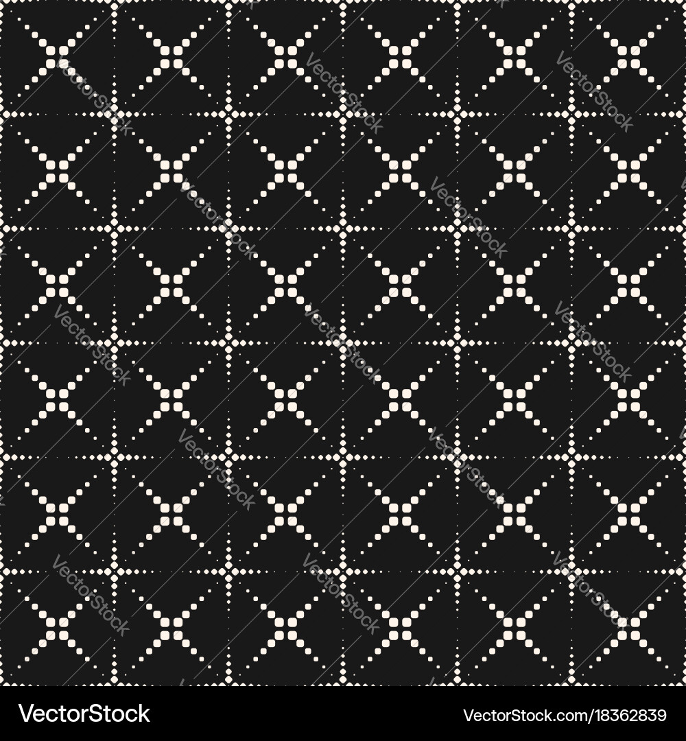 Seamless pattern with halftone dotted lines cross vector image