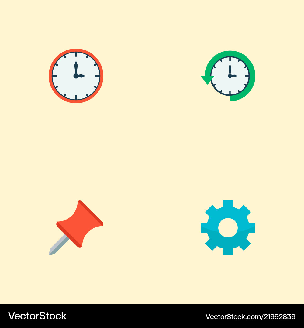 Set of project icons flat style symbols with pin Vector Image