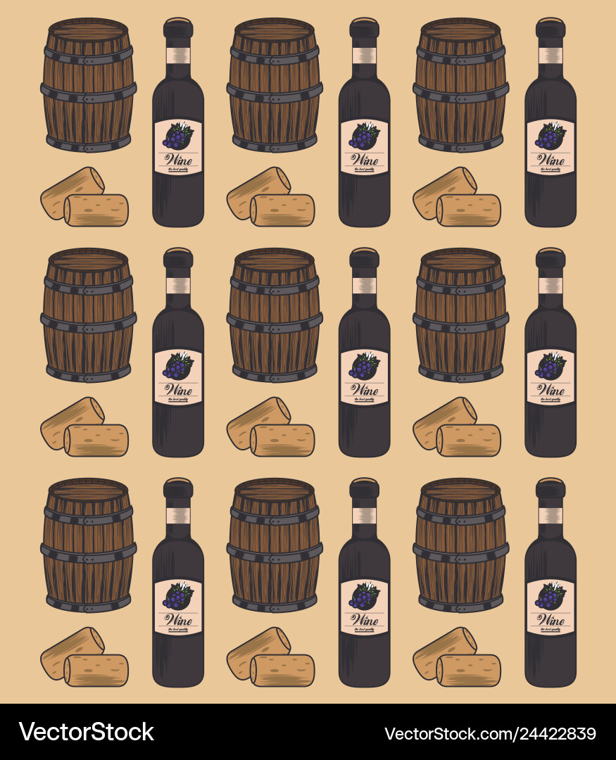 Wine background pattern Vector Image