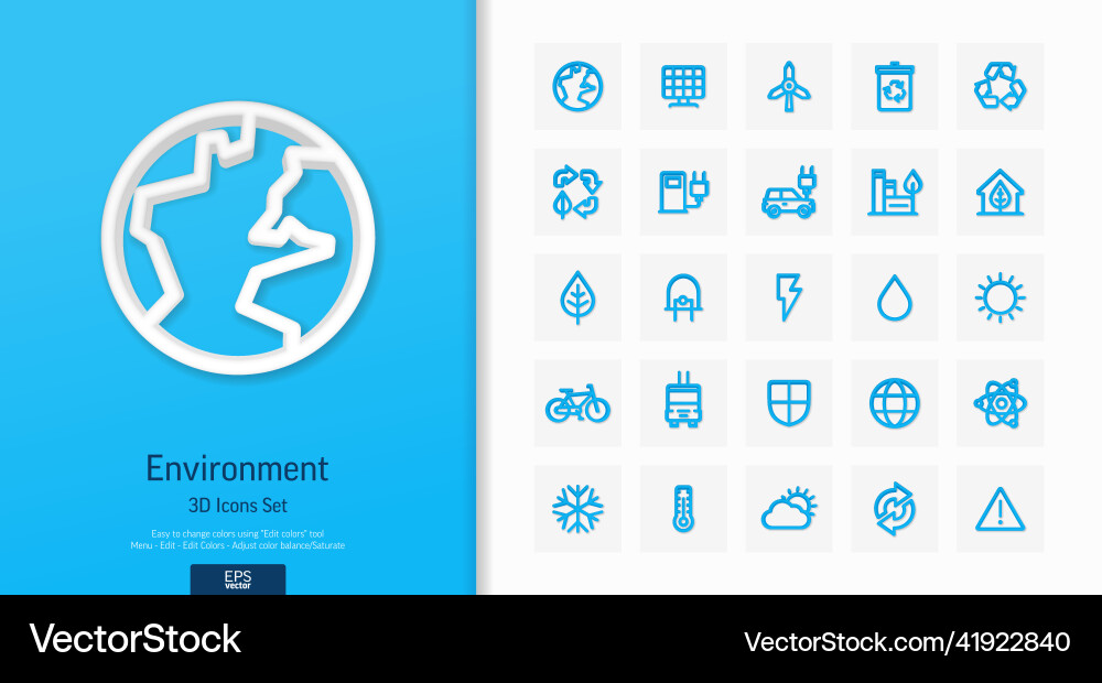 3d realistic style icons set 3d realistic style icons set vector image