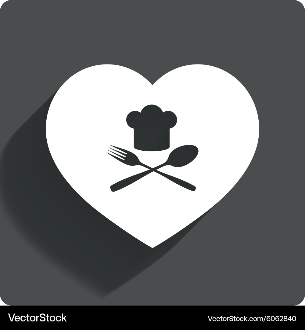 Chef Hut Schild Symbol lieben Koch Symbol Vektorbild