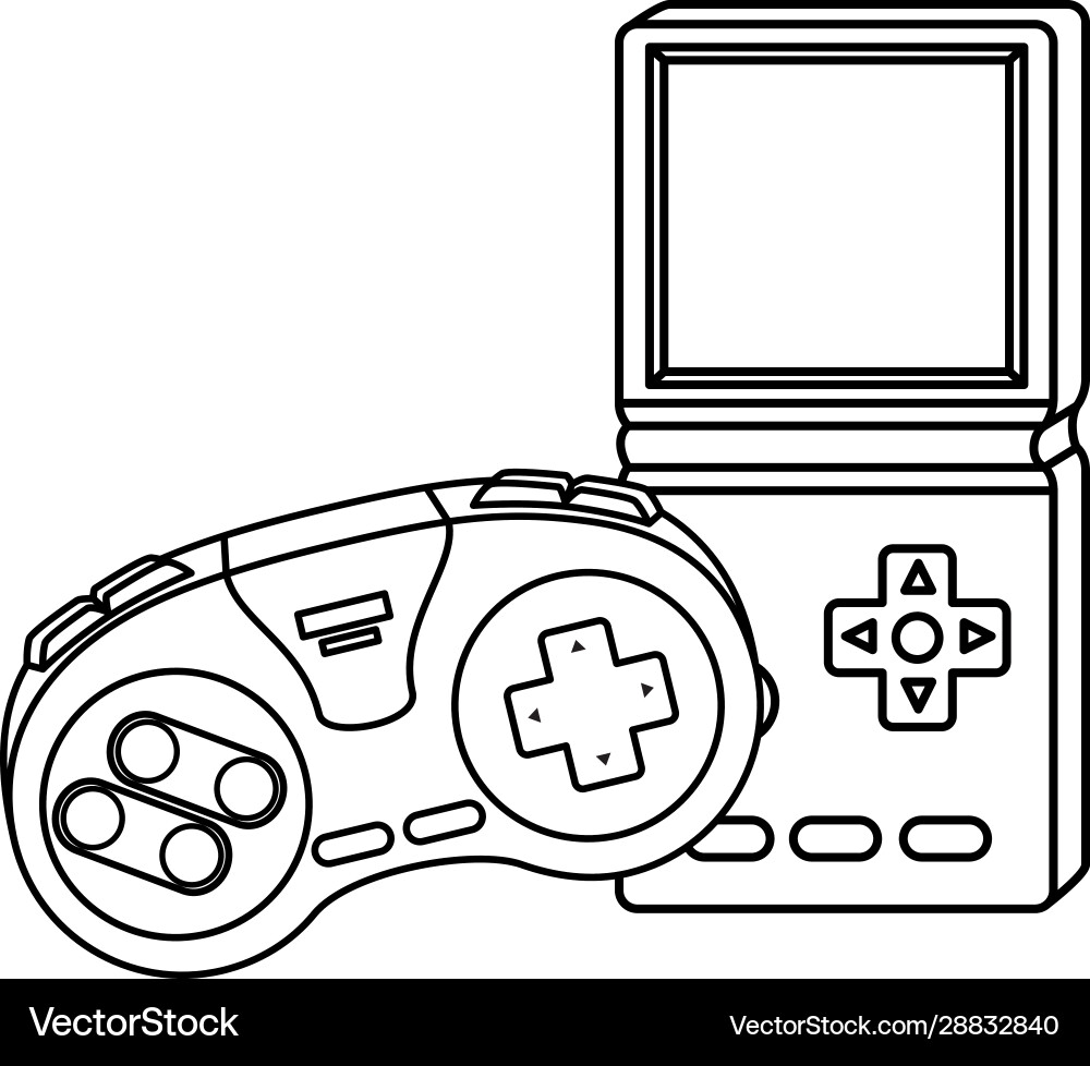 Control game with video handle nineties style vector image