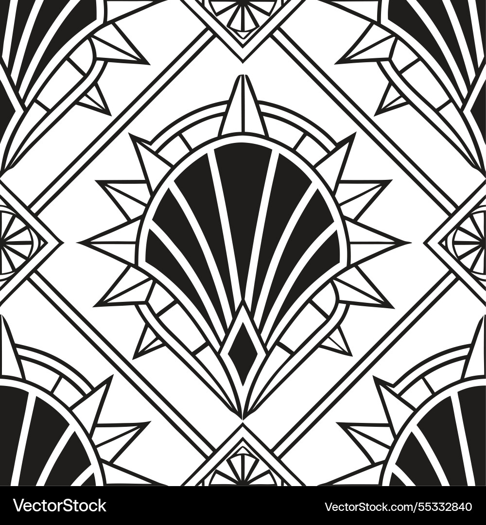 Create a seamless pattern combining art deco Create a seamless pattern combining art deco Vector Image