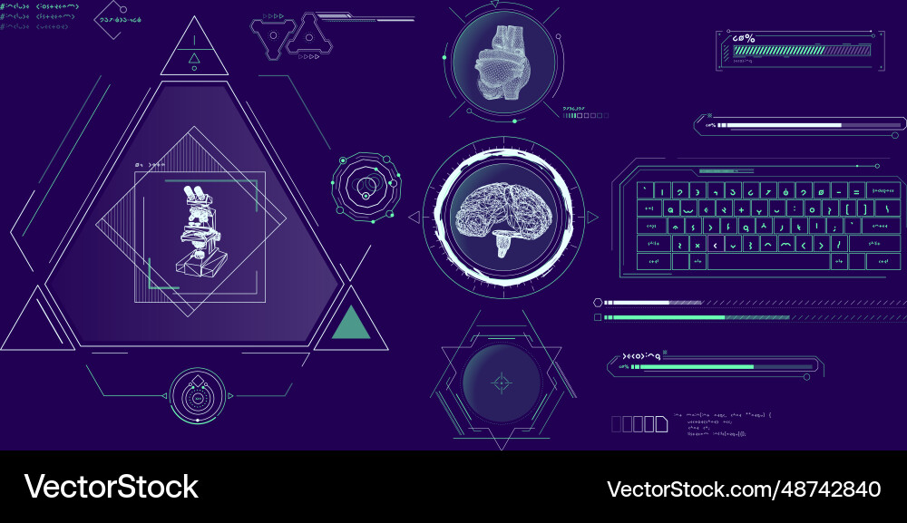 Data elements for sci-fi interface Data elements for sci-fi interface vector image