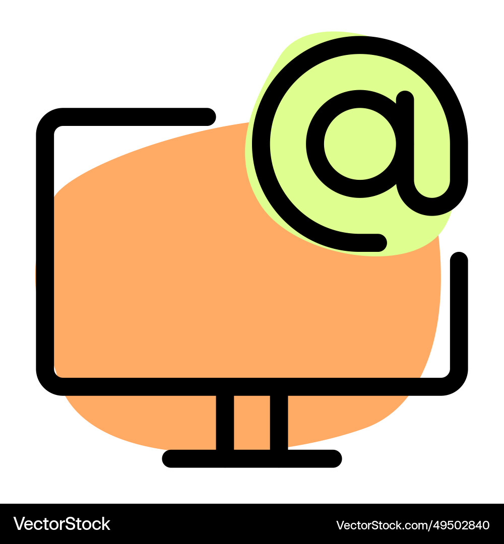 Displays the network address on monitor screen Vector Image