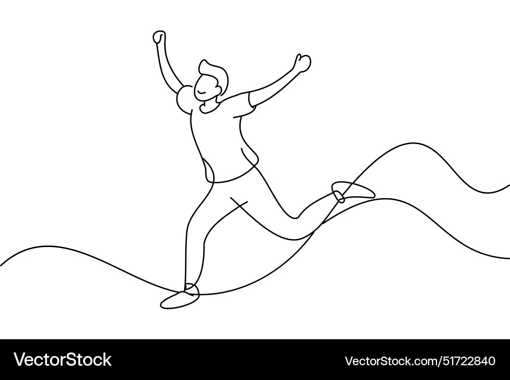 Energetically jumps up and down continuous line Energetically jumps up and down continuous line Vector Image