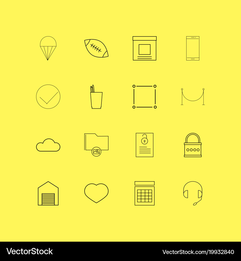 Essential linear icon set simple outline icons vector image