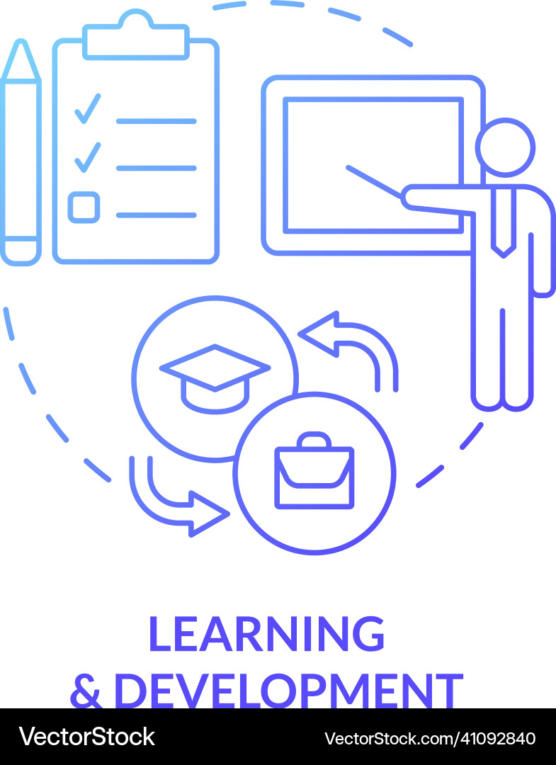 Learning and development blue gradient concept Learning and development blue gradient concept Vector Image