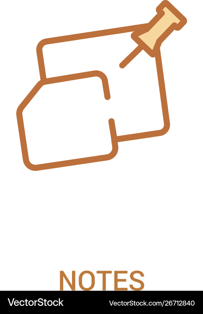 Notes concept 2 colored icon simple line element Notes concept 2 colored icon simple line element vector image