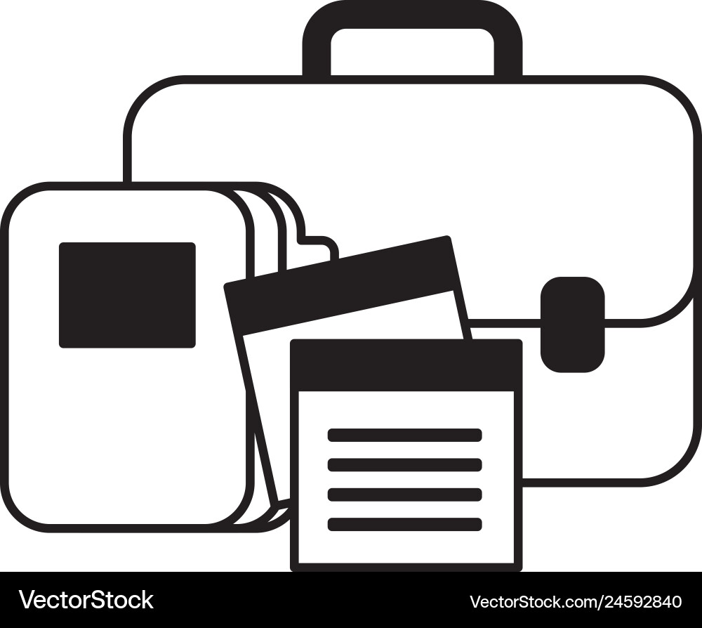 Portfolio briefcase with document and folder vector image