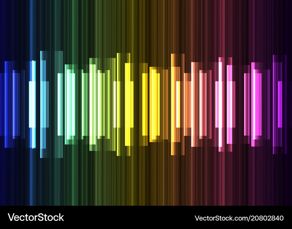 Rainbow wave overlap in dark background Rainbow wave overlap in dark background vector image