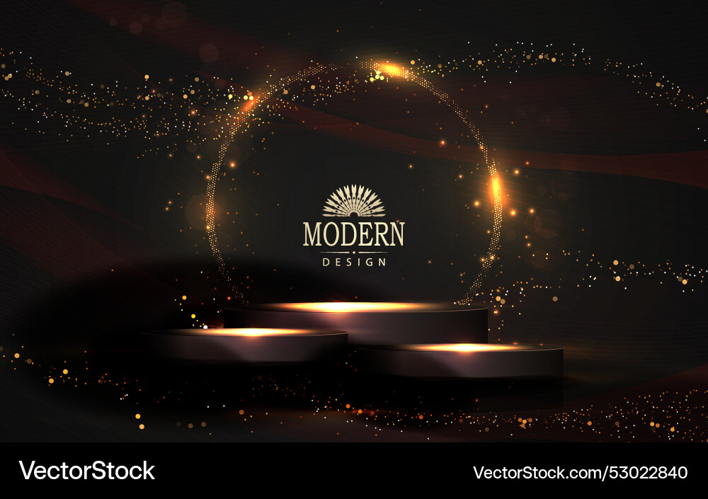 Red composition with a round frame and shiny vector image