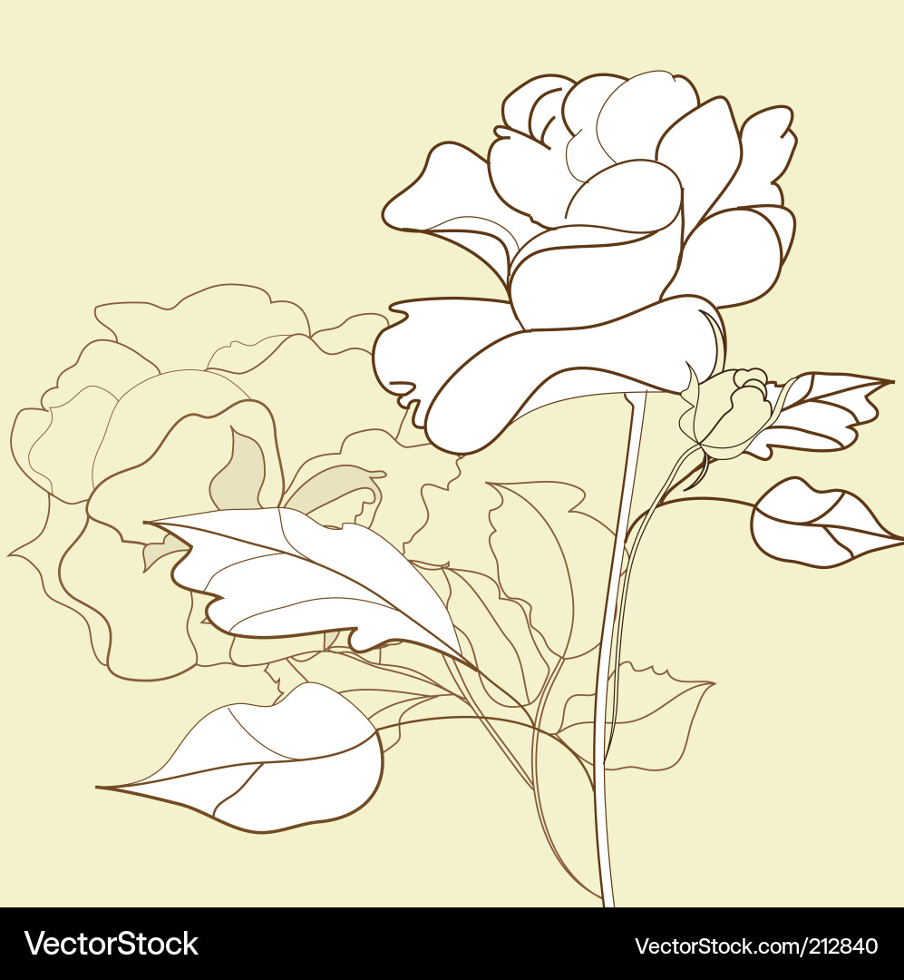 Retro stylized card with rose vector image