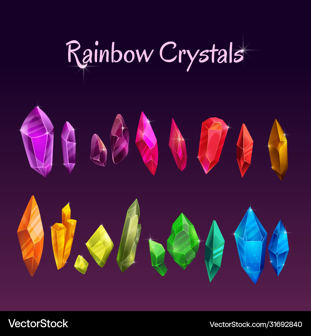 Schöne bunte Kristalle set ruby emerald Schöne bunte Kristalle set ruby emerald vektorbild