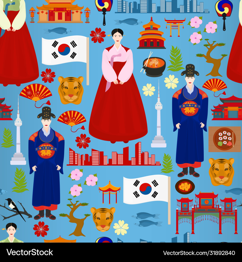 Seamless pattern with traditional elements Seamless pattern with traditional elements Vector Image