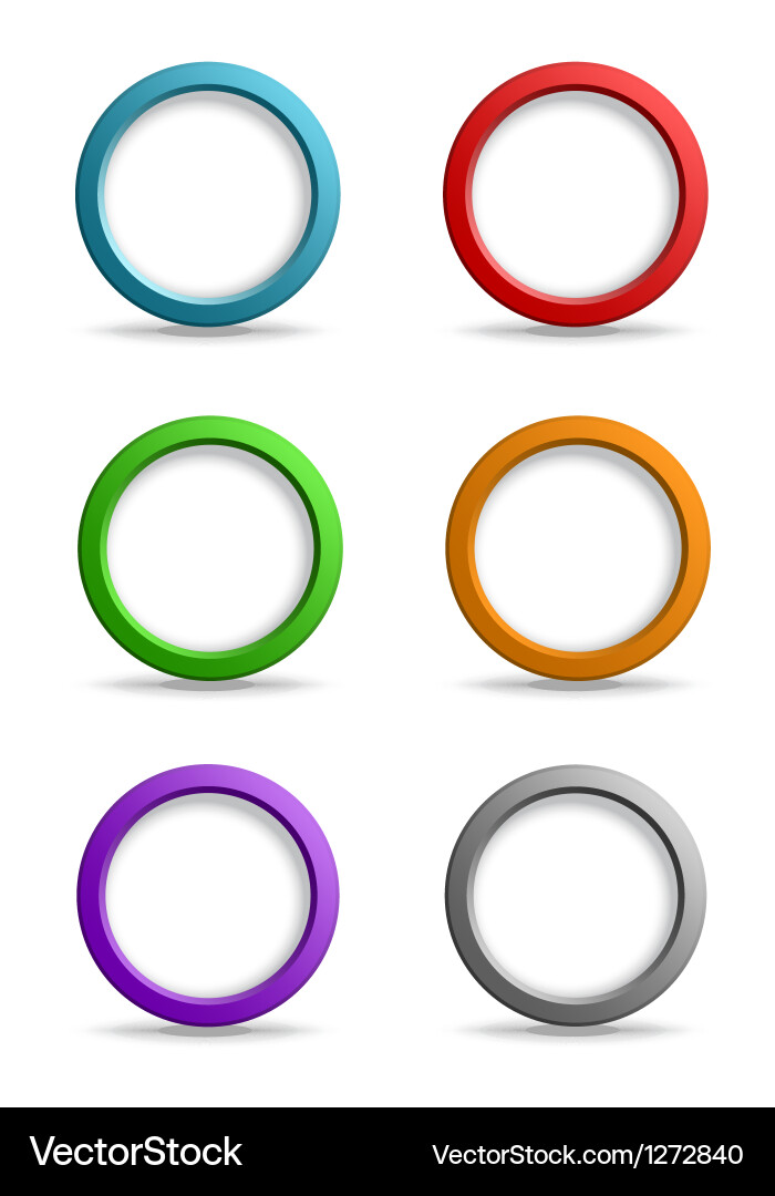 Set of colorful simple buttons vector image