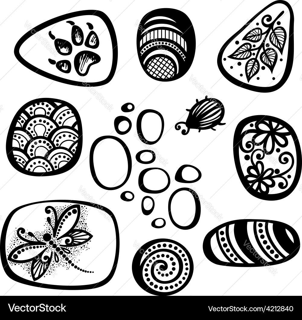 Set of pebble icons Vector Image