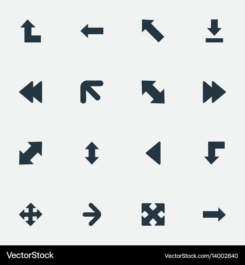 Set of simple cursor icons vector image