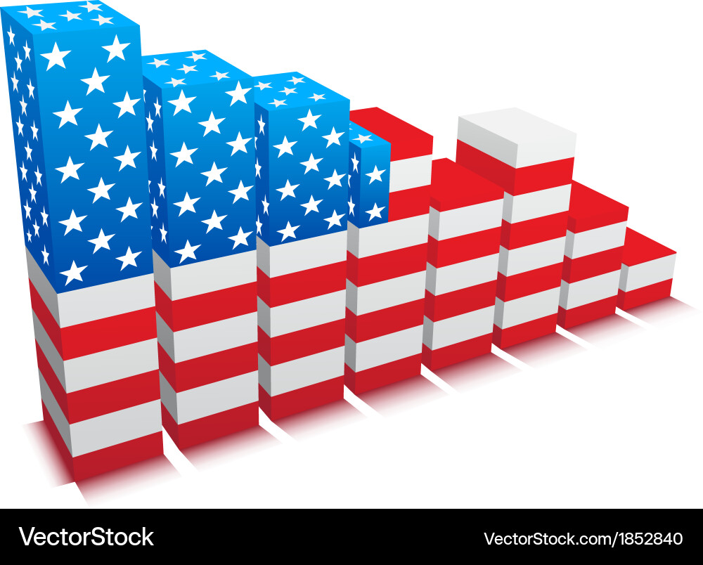 USA Flag Chart Graph vector image