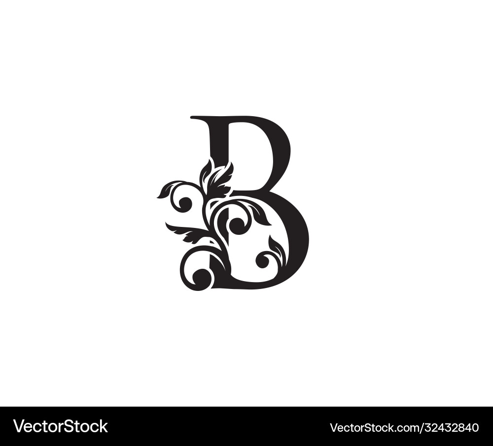 Vintage letter b logo classic design Vintage letter b logo classic design vector image
