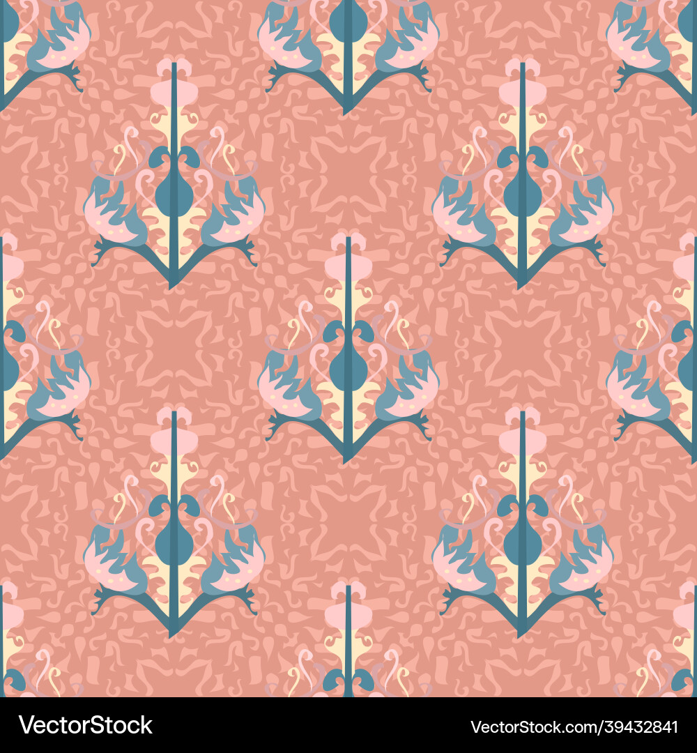 Abstract art repeat pattern in ornate style vector image