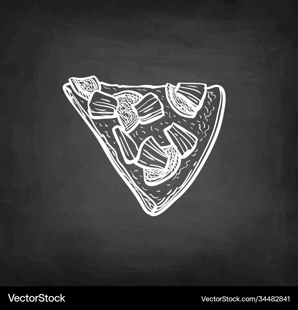 Chalk sketch pizza vector image