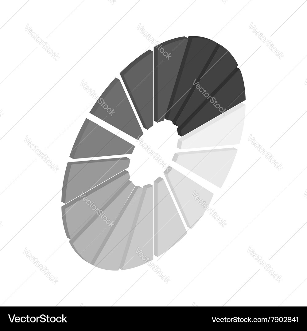 Circle loading bar icon isometric 3d style vector image