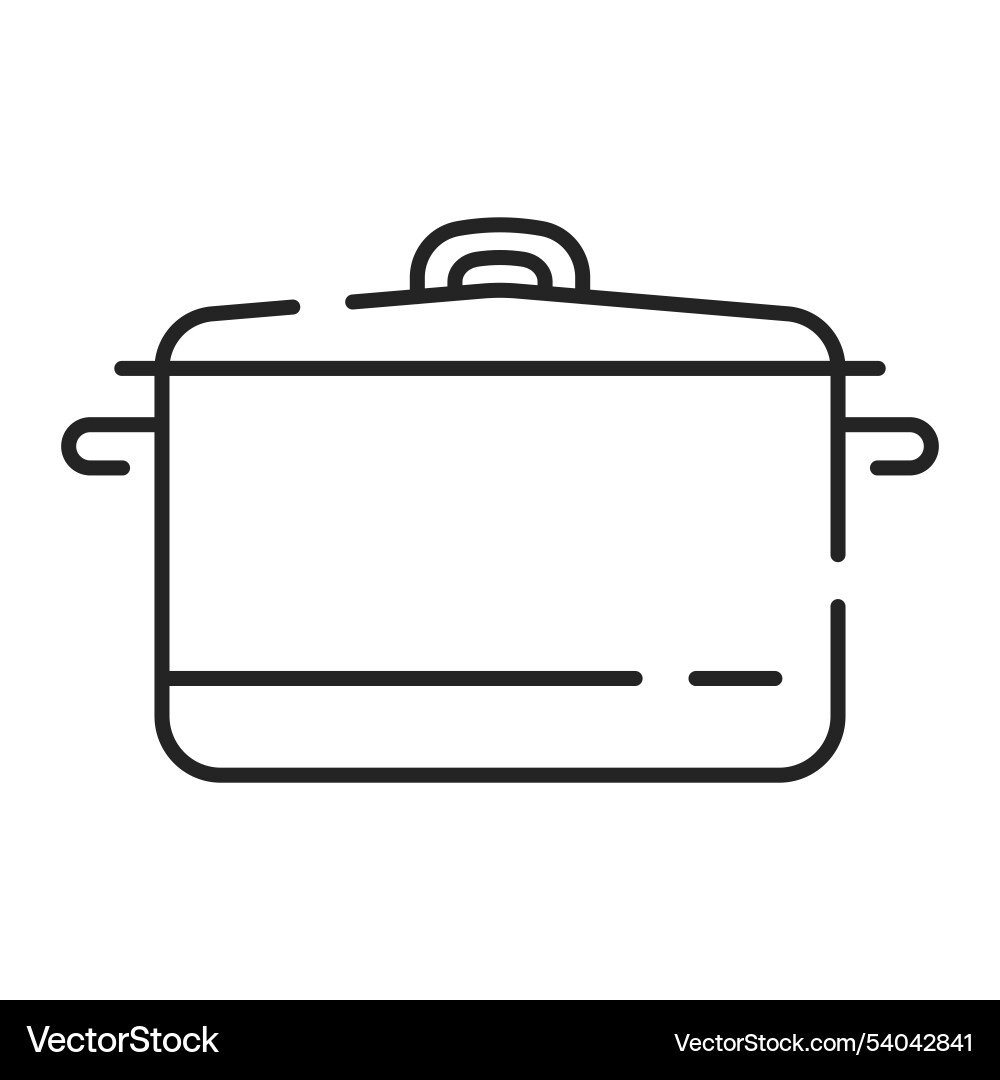 Cooking pot line icon isolated Cooking pot line icon isolated vector image