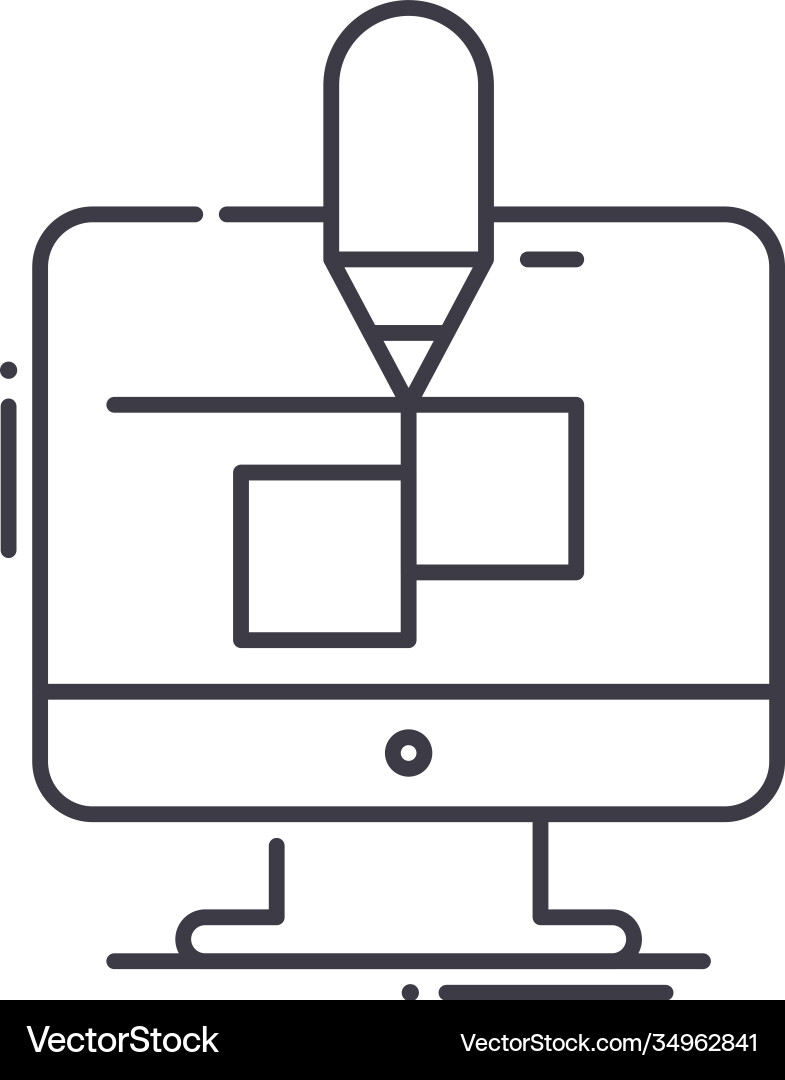 Digital design icon linear isolated Digital design icon linear isolated Vector Image