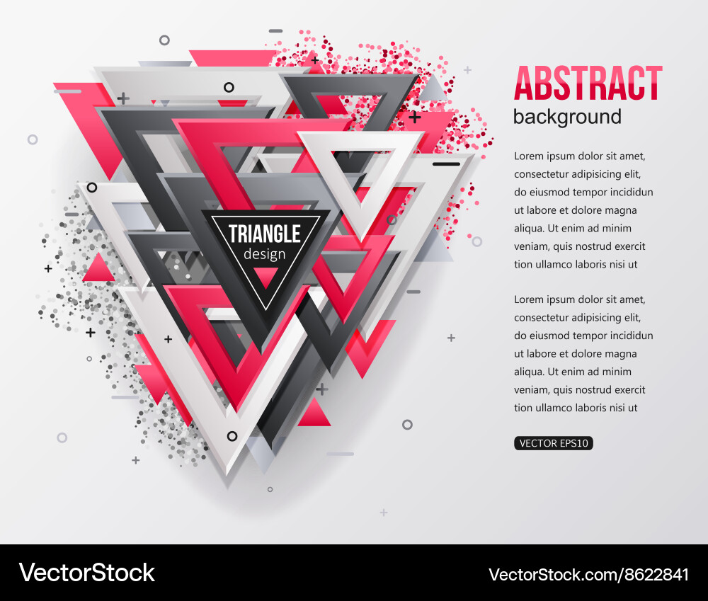 Dynamic Multicolor 3D Triangle Background vector image