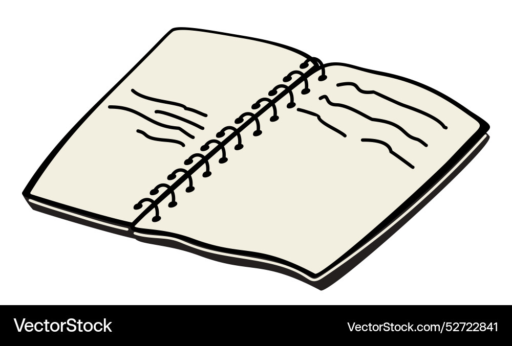 Federbelastetes Notizbuch mit Noten Vektorbild