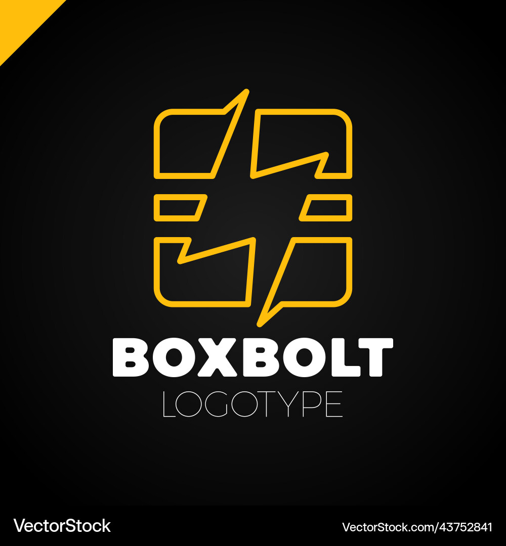 Flash icon abstract design template in square Vector Image