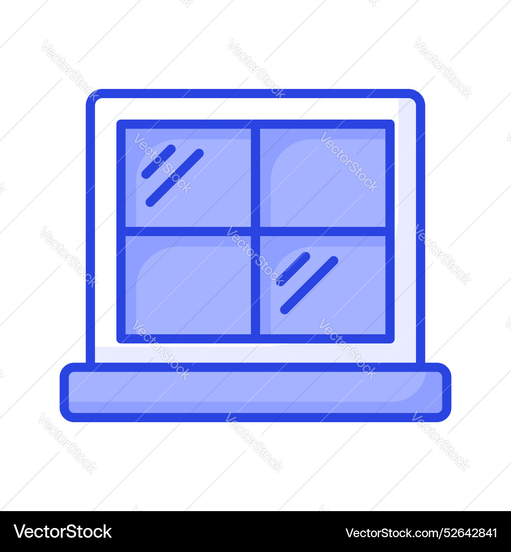 Glass window with different blocks icon vector image