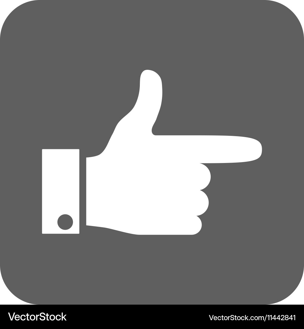 Hand pointer right flat squared icon Vector Image