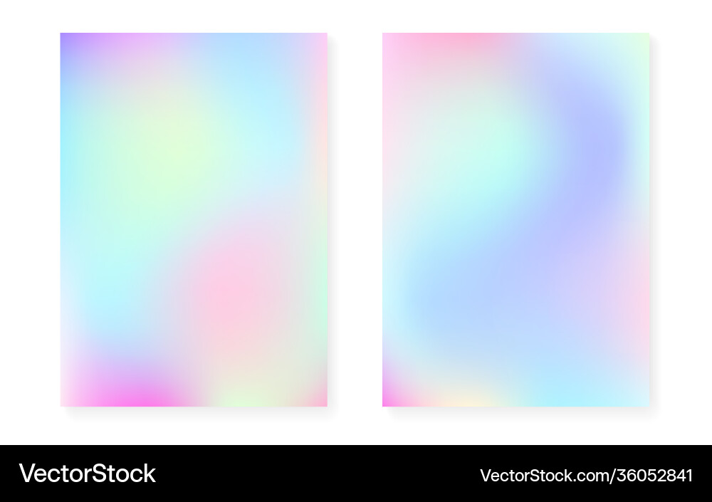 Holographic gradient background set with hologram Holographic gradient background set with hologram vector image