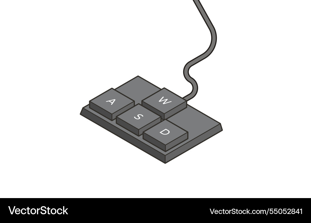 Keyboard control keys awsd in isometric style vector image